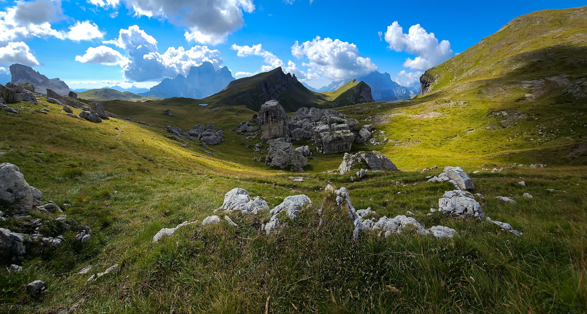 Golden light over the Dolomites near Rifugio Averau